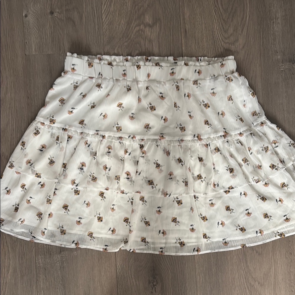 Floral White Skirt